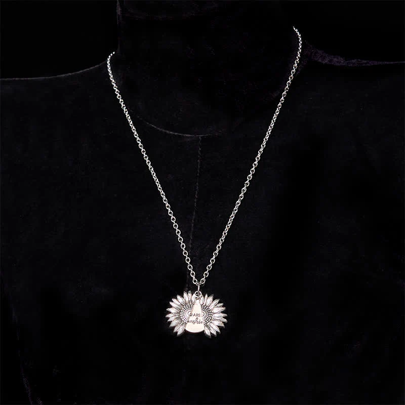 Gold & Silver DIY Sunflower Theme Hidden Knife Belt Buckle Necklace Bundle Set - Image 17