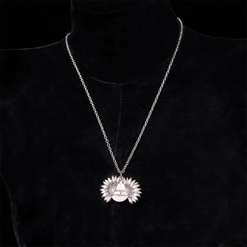 Gold & Silver DIY Sunflower Theme Hidden Knife Belt Buckle Necklace Bundle Set - Image 18