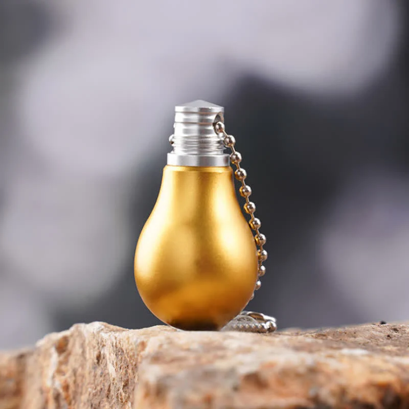 Golden Color Lamp Bulb Shape Hidden Knife Keychain - Image 2