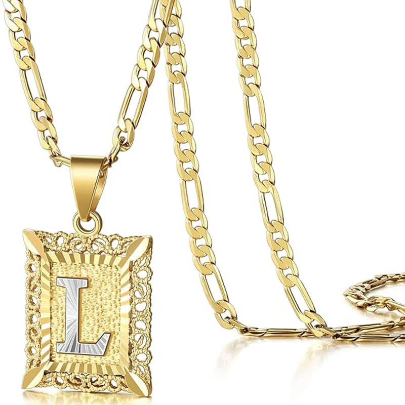 Golden Exquisite Square Hollow Letter Necklace - Image 16