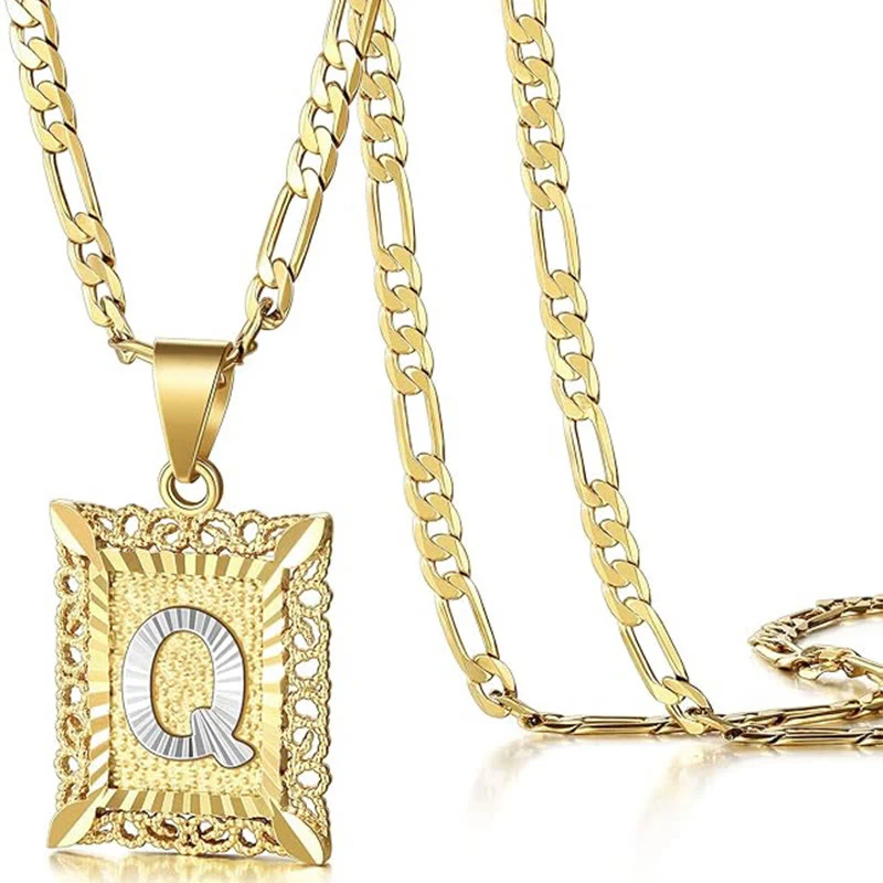 Golden Exquisite Square Hollow Letter Necklace - Image 21