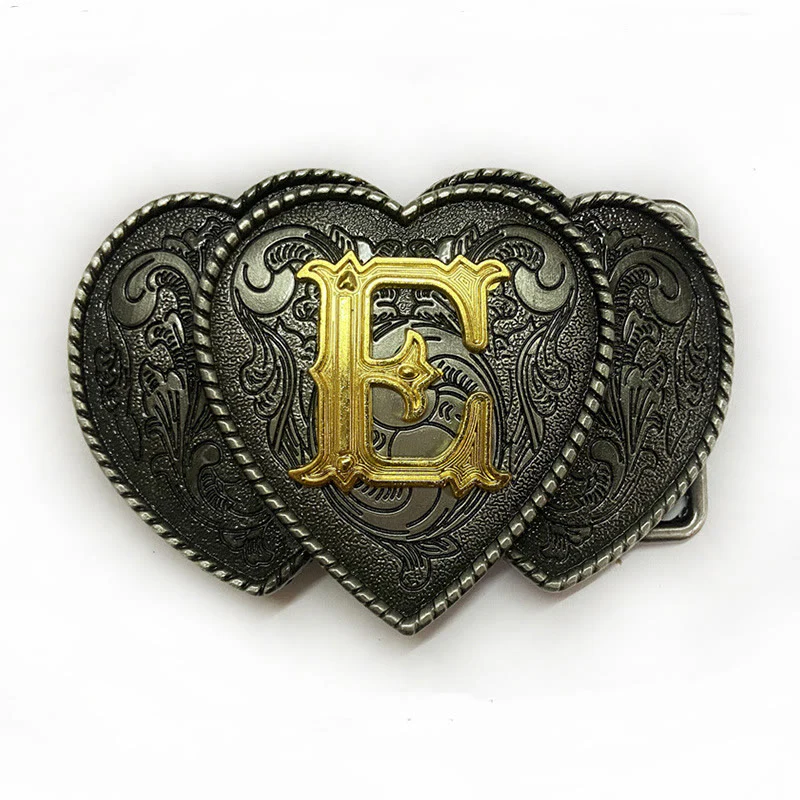Golden Letter Heart-Shaped Buckle Leather Belt - Image 11