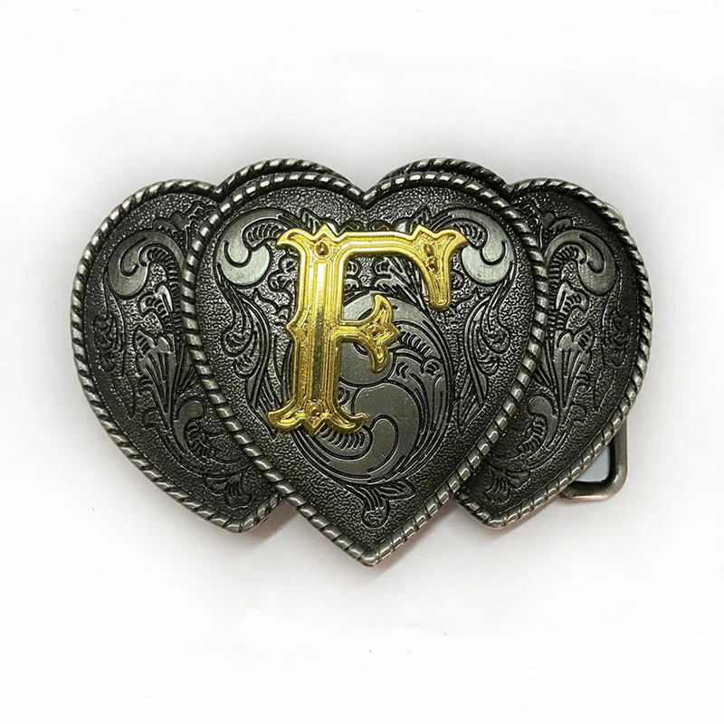 Golden Letter Heart-Shaped Buckle Leather Belt - Image 12