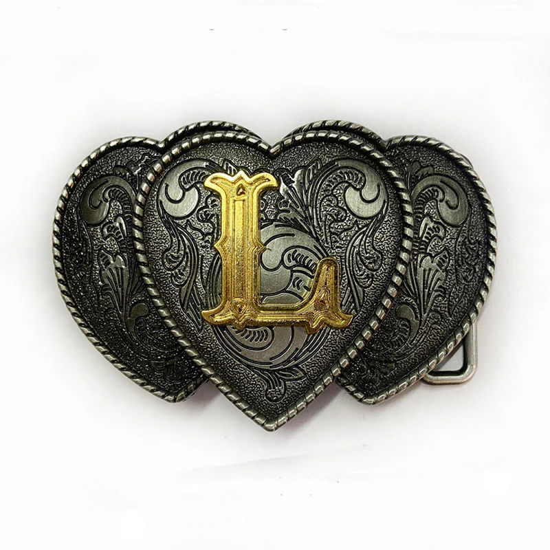 Golden Letter Heart-Shaped Buckle Leather Belt - Image 18