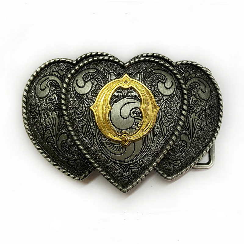 Golden Letter Heart-Shaped Buckle Leather Belt - Image 21