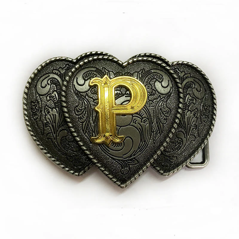 Golden Letter Heart-Shaped Buckle Leather Belt - Image 22