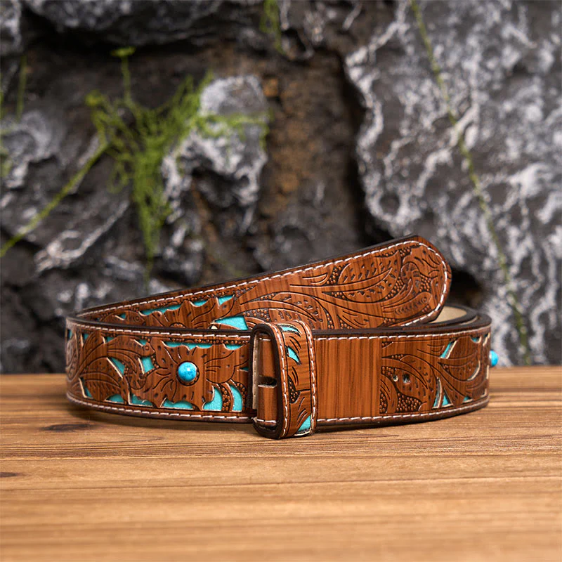 Golden Letter Heart-Shaped Buckle Leather Belt - Image 6