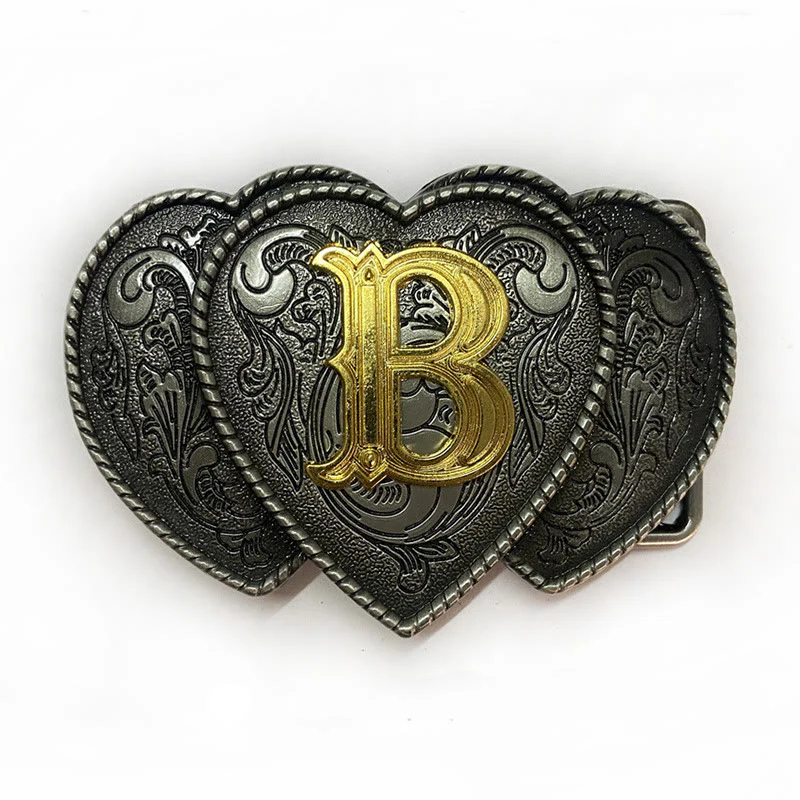 Golden Letter Heart-Shaped Buckle Leather Belt - Image 8