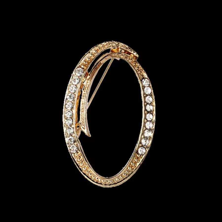 Golden & Silver Initial Letter Diamond Inlaid Brooch - Image 13