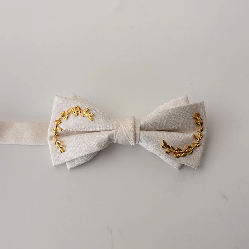 Golden Vine Jacquard Double Layer Adjustable Strap Bow Tie - Image 16