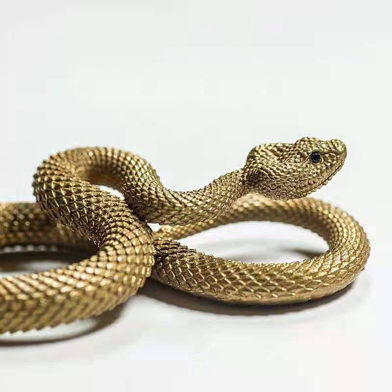 Goth Animal Novelty Brass Snake Hook Keychain - Image 3