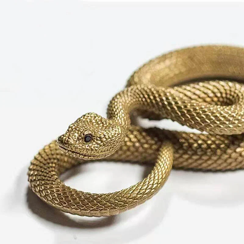 Goth Animal Novelty Brass Snake Hook Keychain - Image 4