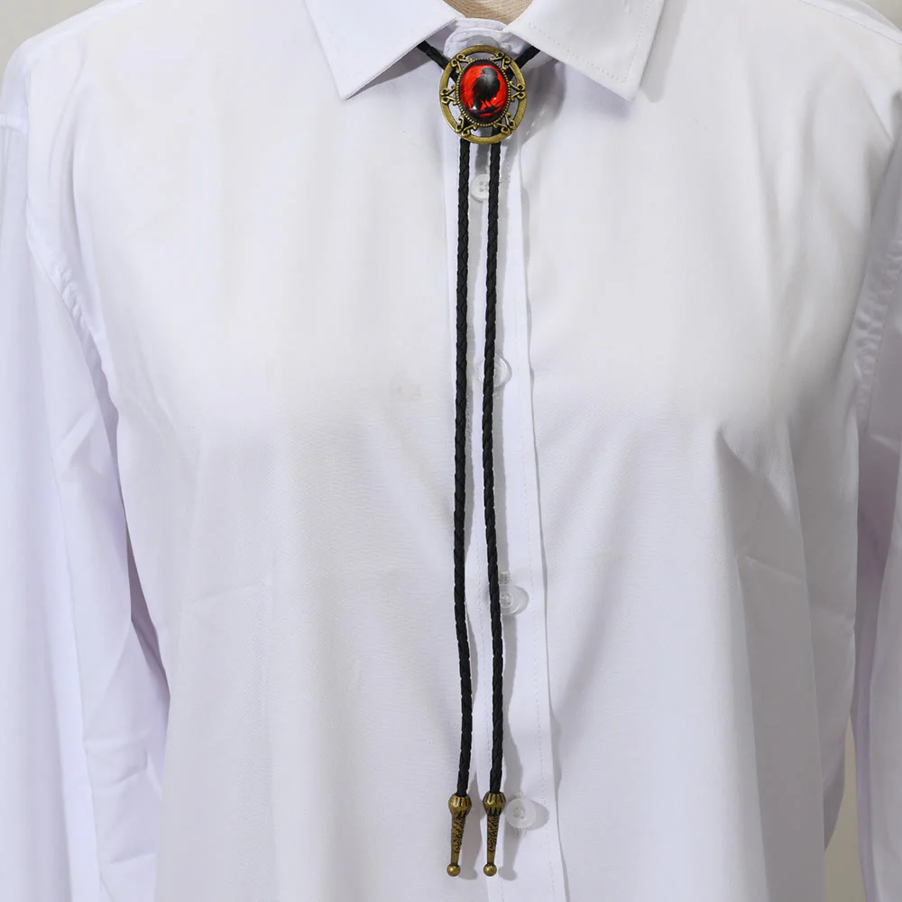 Gothic Raven Pattern Western Pendant Bolo Tie - Image 2