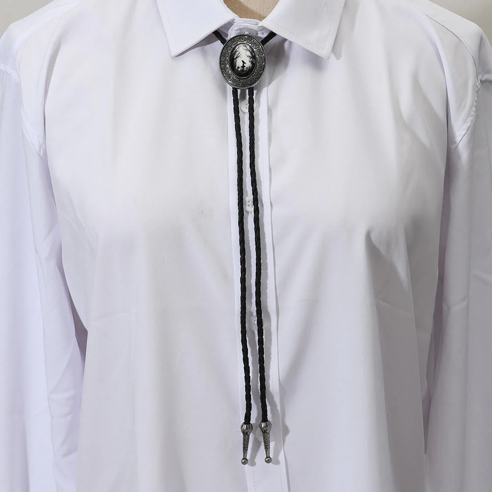 Gothic Raven Pattern Western Pendant Bolo Tie - Image 6