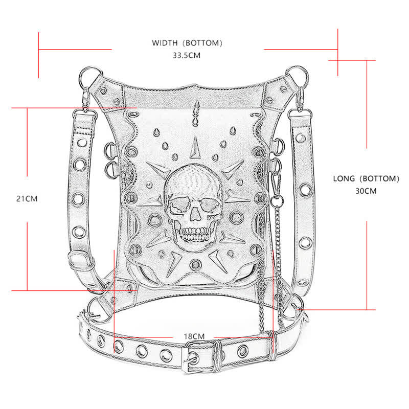 Gothic Style Skull Steampunk Shoulder Waist Leg Bag - Image 3