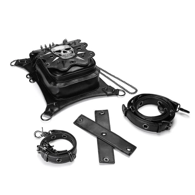 Gothic Style Skull Steampunk Shoulder Waist Leg Bag - Image 6