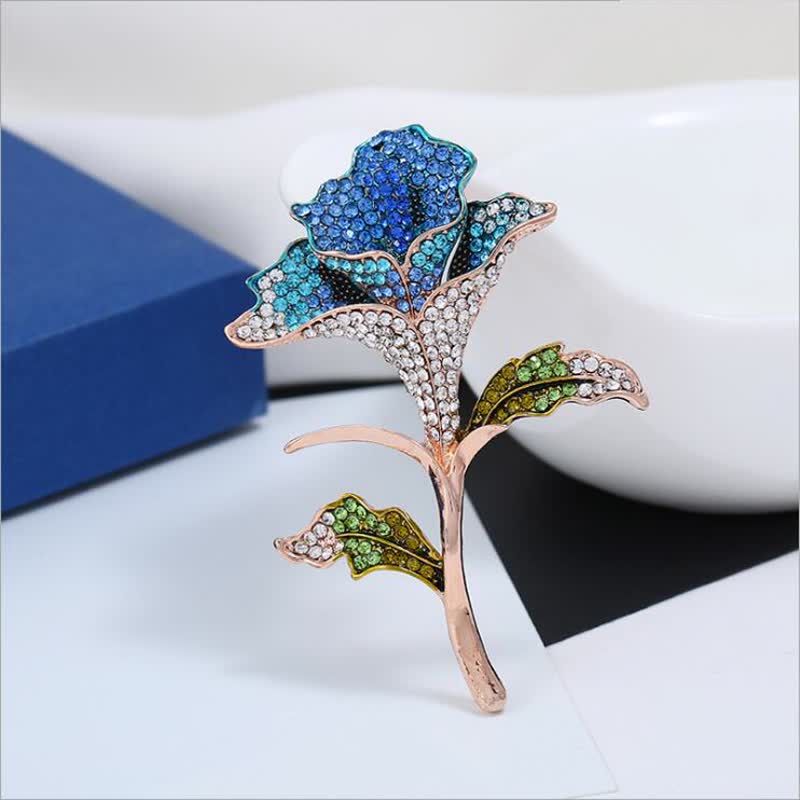 Graceful Charming Orchid Flower Rhinestone Brooch - Image 3