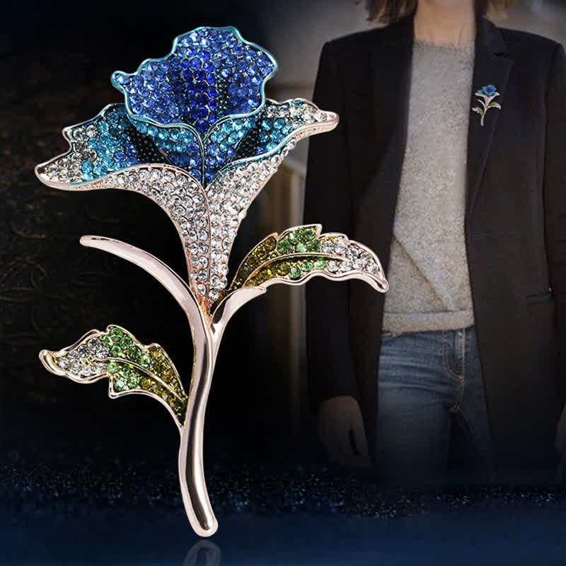 Graceful Charming Orchid Flower Rhinestone Brooch - Image 4