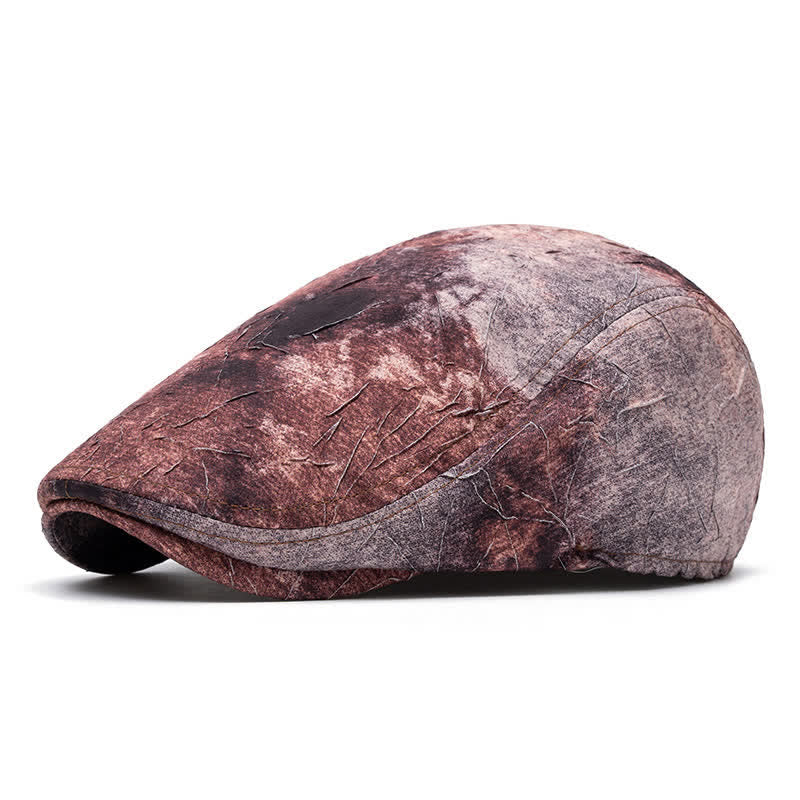 Graffiti Pattern Tie-dyed Newsboy Cotton Beret Hat - Image 12