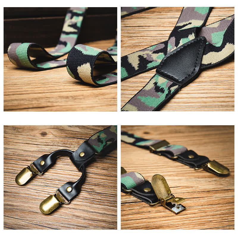 Green Camouflage Pattern Y-back Elastic Suspenders - Image 4