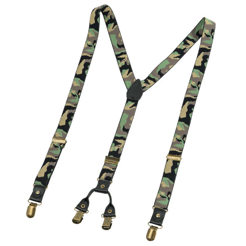 Green Camouflage Pattern Y-back Elastic Suspenders - Image 5