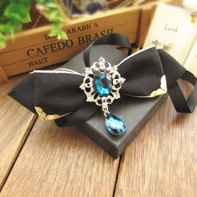 Groom Bridal Wedding Rhinestone Bow Tie - Image 2