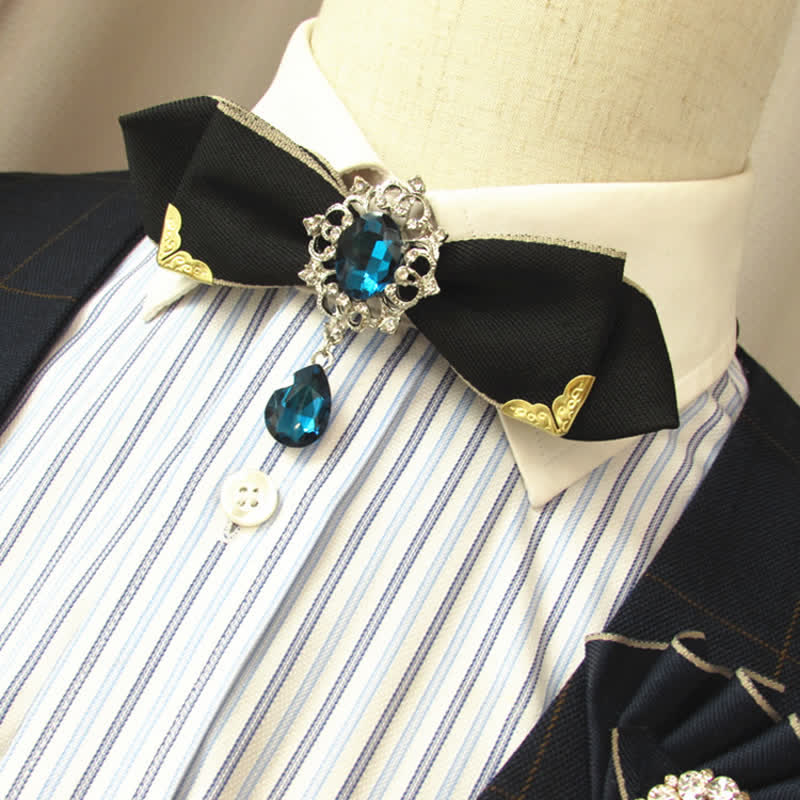 Groom Bridal Wedding Rhinestone Bow Tie - Image 3
