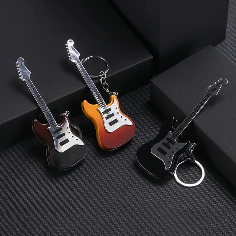 Guitar Shaped Inflatable Butane Lighter Keychain - Image 2