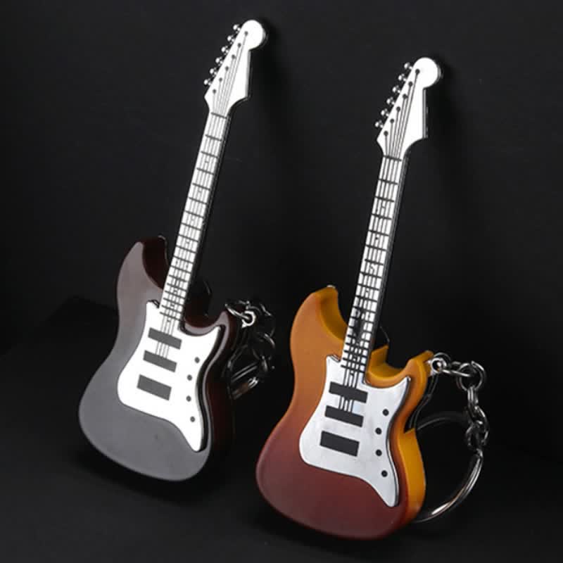 Guitar Shaped Inflatable Butane Lighter Keychain - Image 4