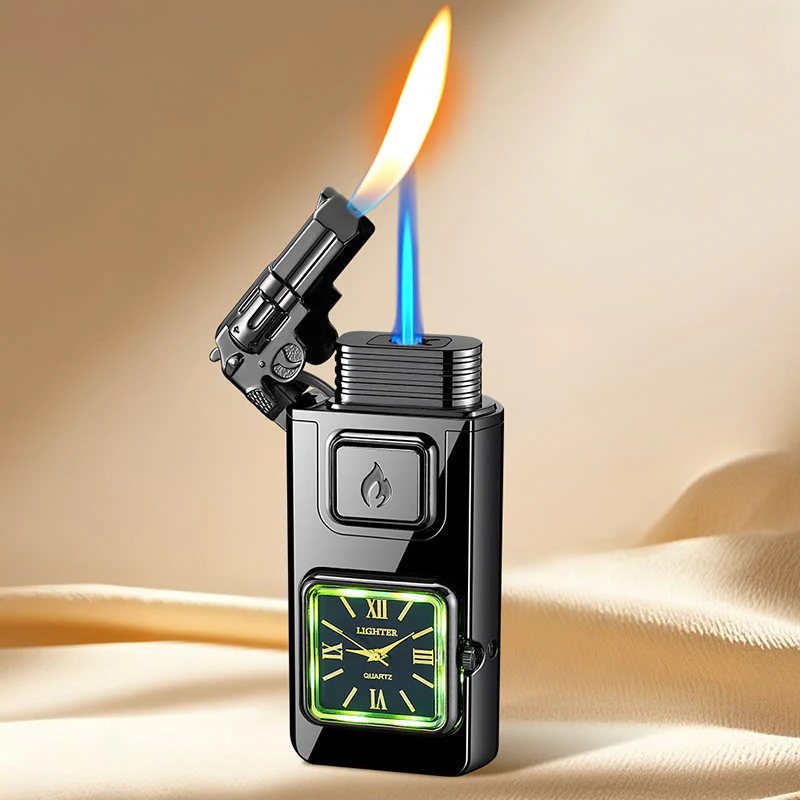 Gun-Shaped LED Inflatable Butane Lighter With Clock - Image 8