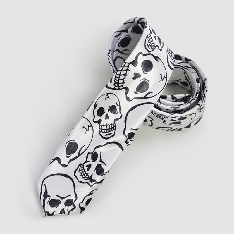 Halloween Ghost Festival Cosplay Skull Party Narrow Necktie - Image 4