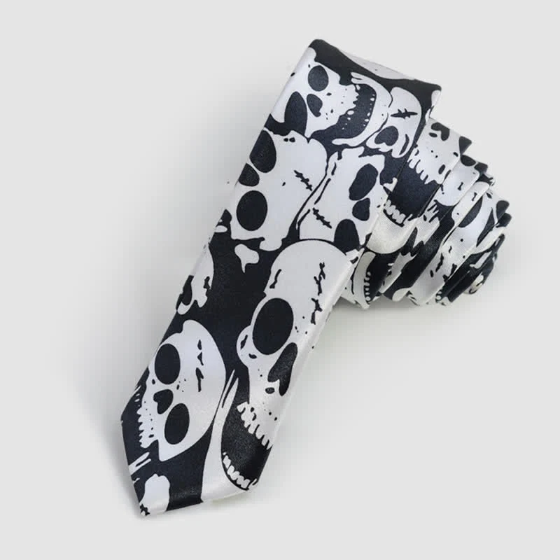 Halloween Ghost Festival Cosplay Skull Party Narrow Necktie - Image 7