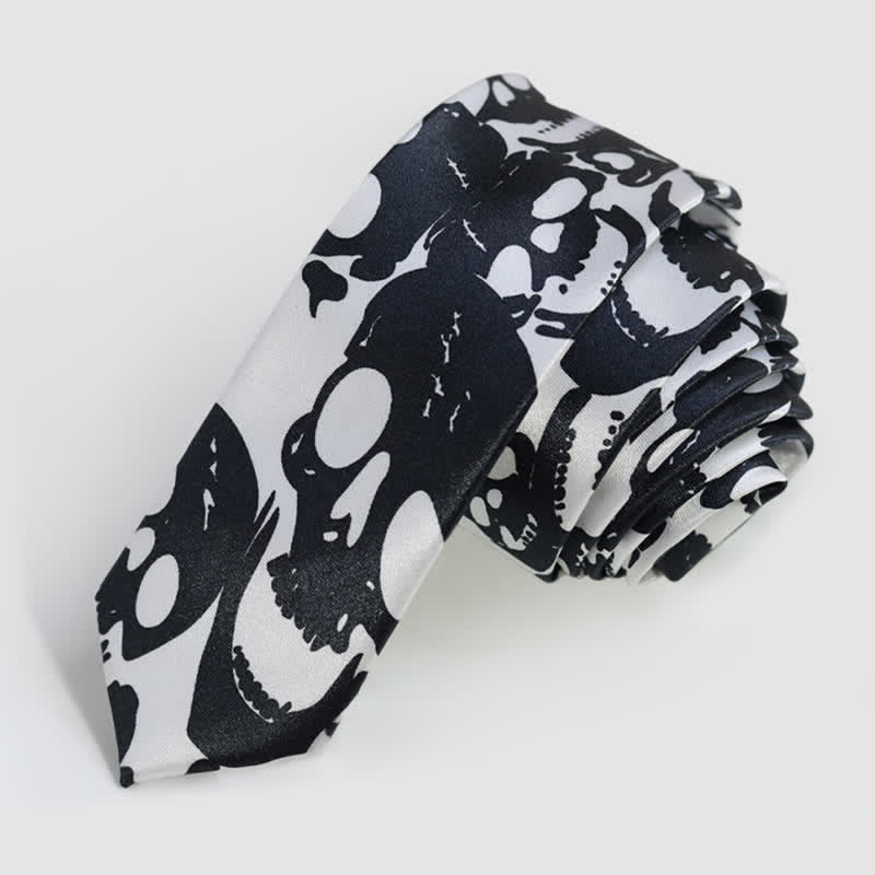 Halloween Ghost Festival Cosplay Skull Party Narrow Necktie - Image 8