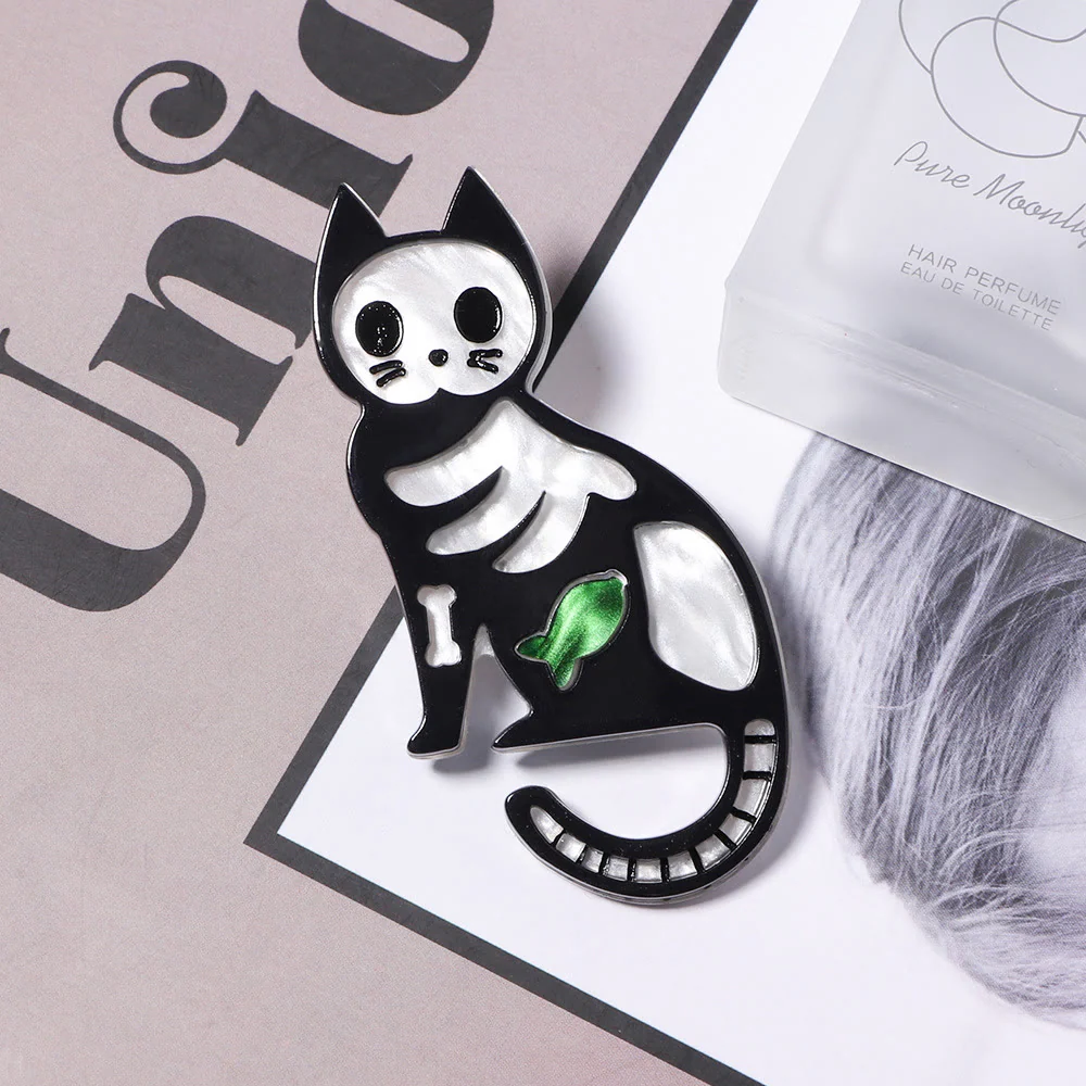 Halloween Handmade Petite Cat Acrylic Brooch