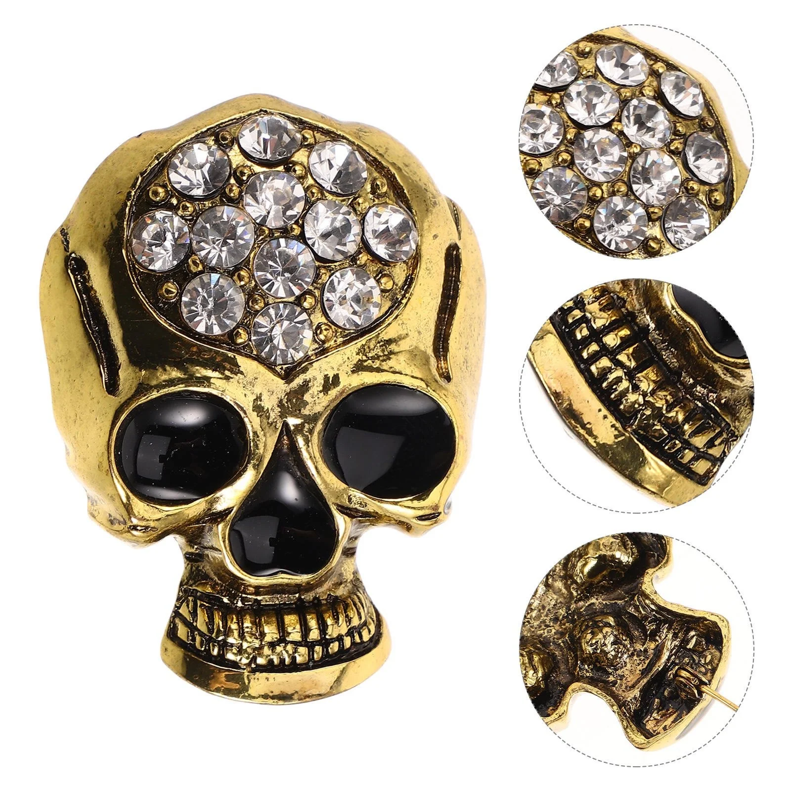 Halloween Rhinestone Exquisite Skull Brooch Accessory - Image 5