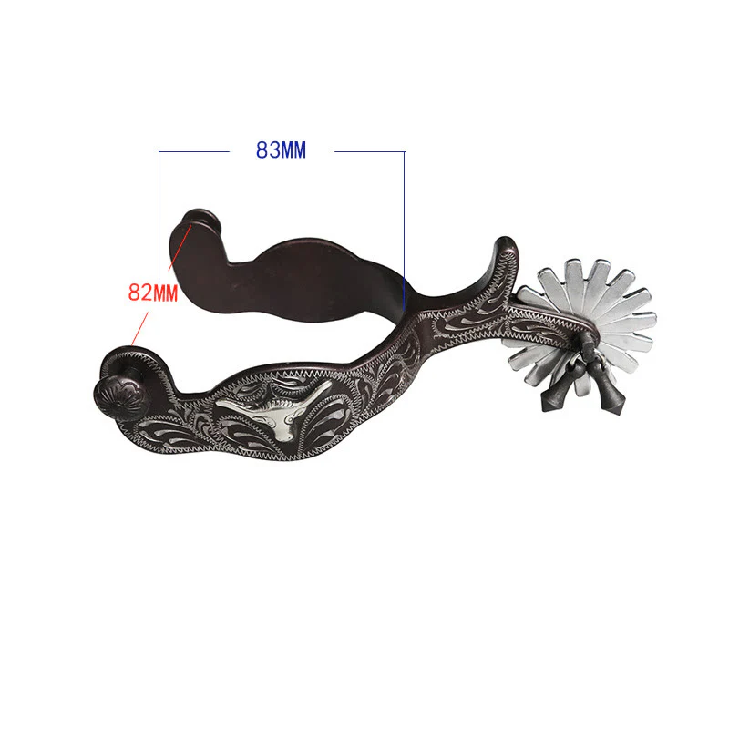Halloween Silver Exquisite Handmade Carved Cowboy Spurs - Image 5