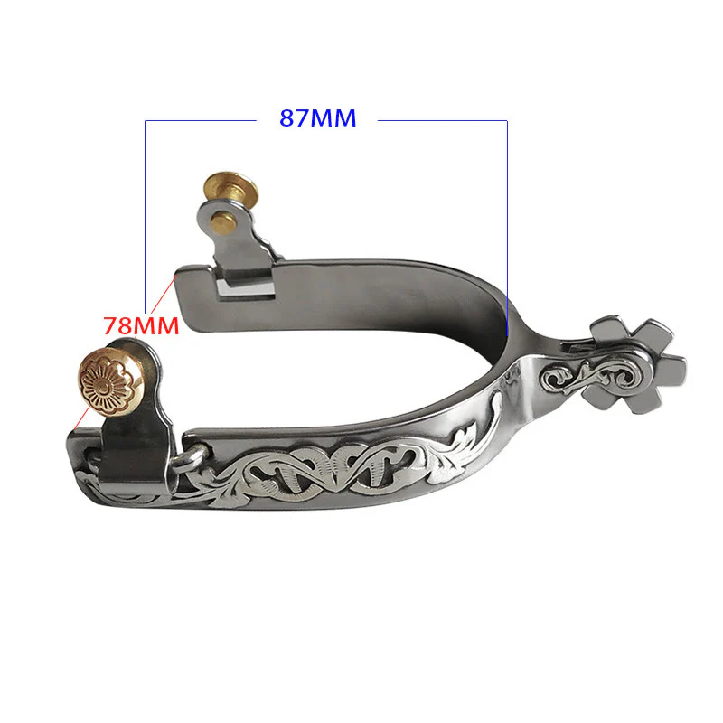 Halloween Silver Hand Carved With Gear Cowboy Spurs - Image 5