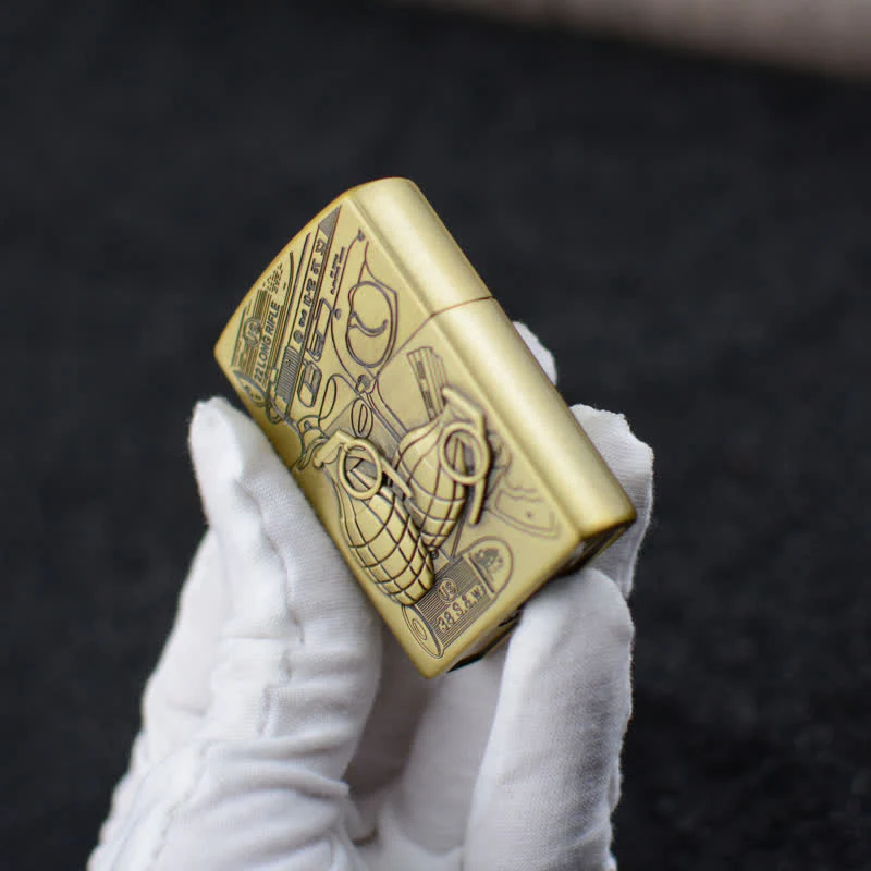 Hand Grenade Grinding Wheel Refillable Butane Lighter - Image 6