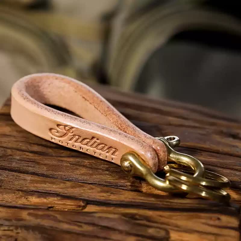 Handcrafted Natural Vegetable Tanned Leather Keychain - Image 18