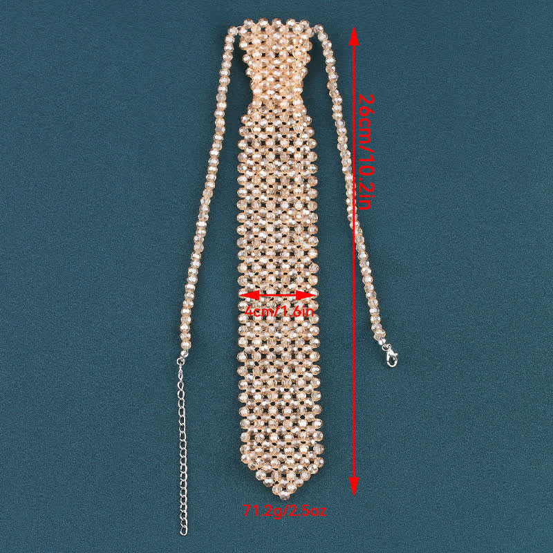 Handmade Artificial Crystal Creative Necktie Necklace - Image 5