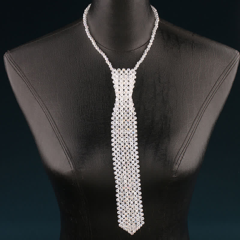 Handmade Artificial Crystal Creative Necktie Necklace - Image 8