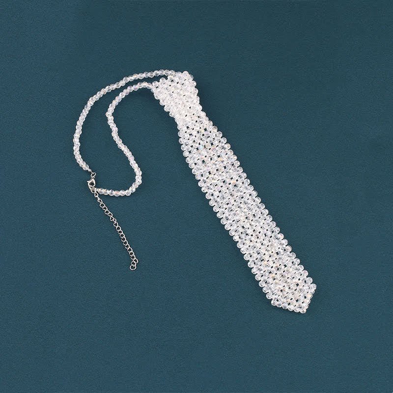 Handmade Artificial Crystal Creative Necktie Necklace - Image 9