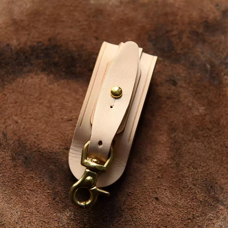 Handmade Belt Loop Key Hanging Holder Leather Keychain - Image 19