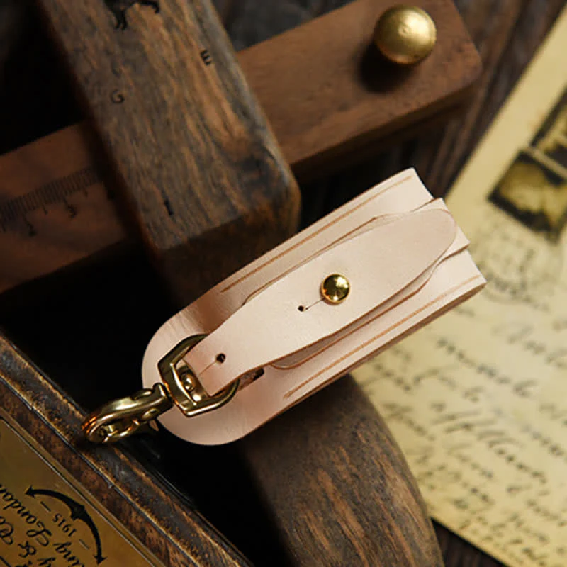 Handmade Belt Loop Key Hanging Holder Leather Keychain - Image 20