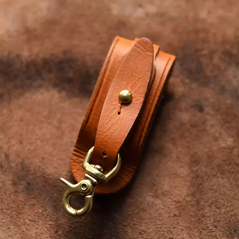 Handmade Belt Loop Key Hanging Holder Leather Keychain - Image 3