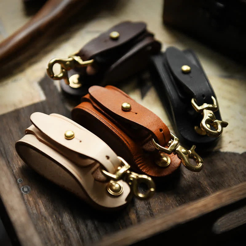 Handmade Belt Loop Key Hanging Holder Leather Keychain - Image 4