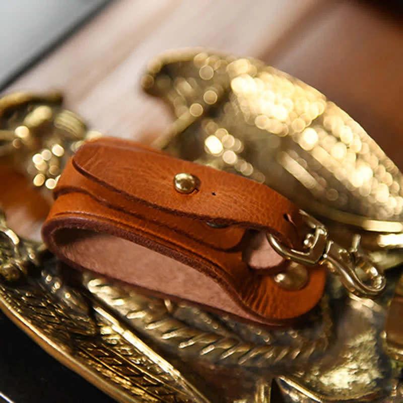 Handmade Belt Loop Key Hanging Holder Leather Keychain - Image 7