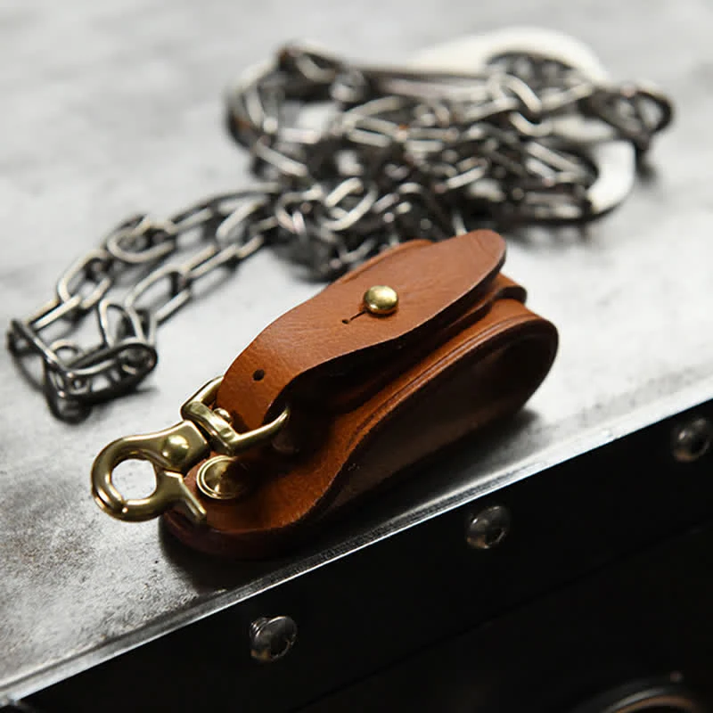 Handmade Belt Loop Key Hanging Holder Leather Keychain - Image 9