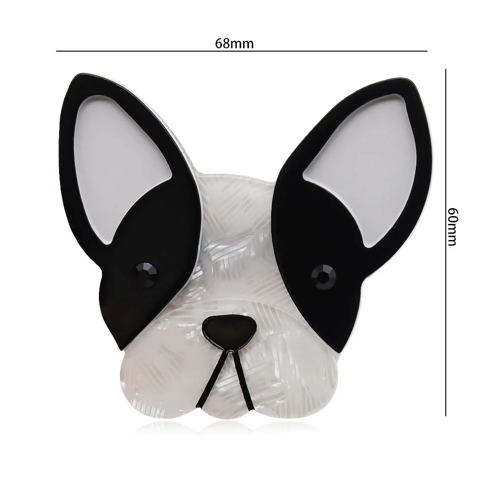Handmade Lovely Black&white Dog Acrylic Brooch Accessory - Image 5