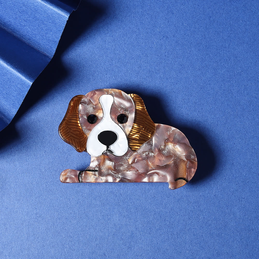 Handmade Cute Little Dog Acrylic Brooch